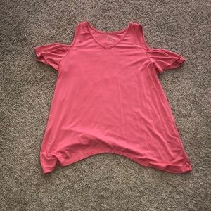 Pink shirt in a size large in kids from target.